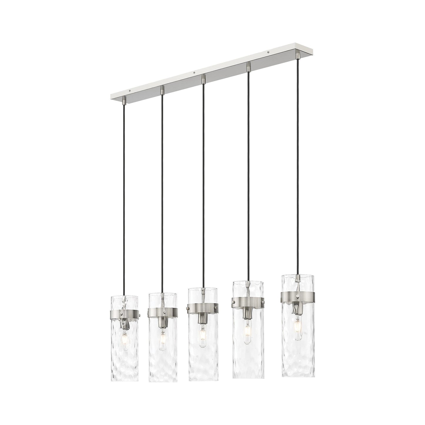Fontaine Linear Chandelier in Brushed Nickel (5-Light).