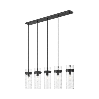 Fontaine Linear Chandelier in Matte Black (5-Light).