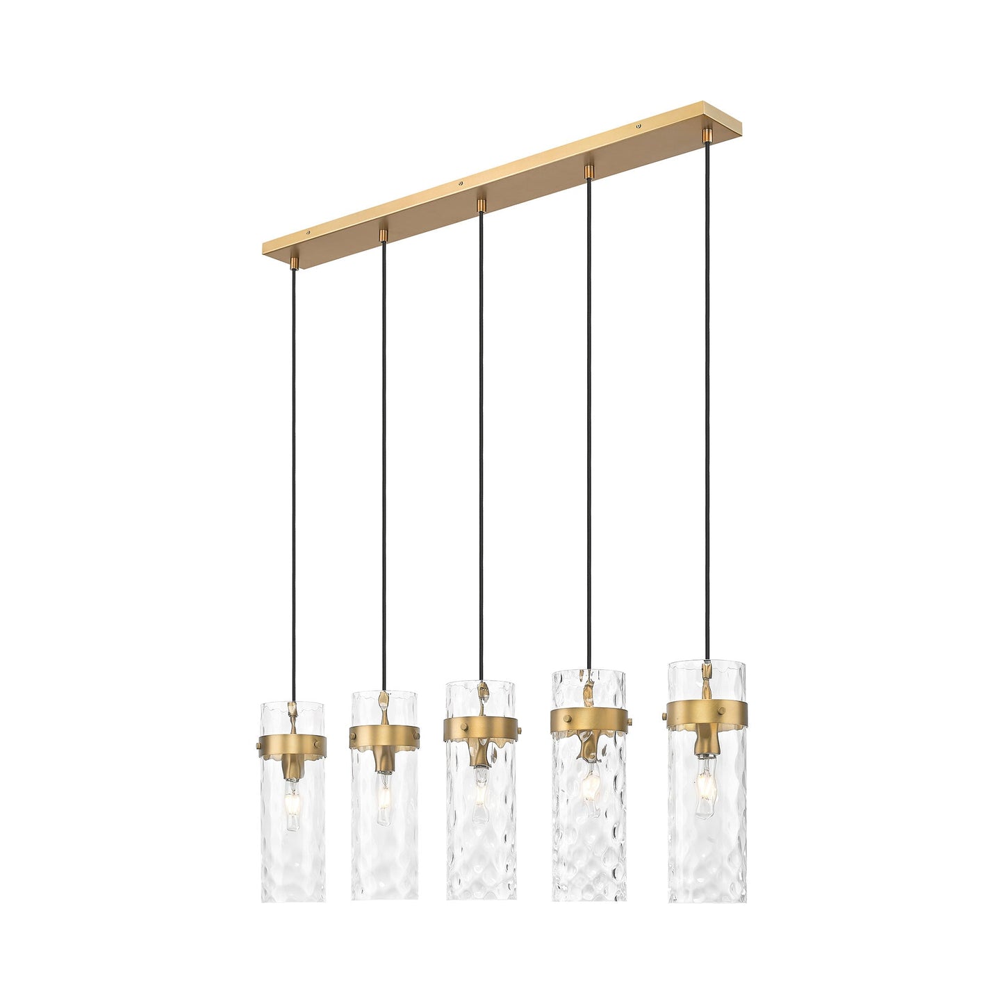 Fontaine Linear Chandelier in Rubbed Brass (5-Light).