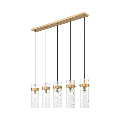 Fontaine Linear Chandelier in Rubbed Brass (5-Light).