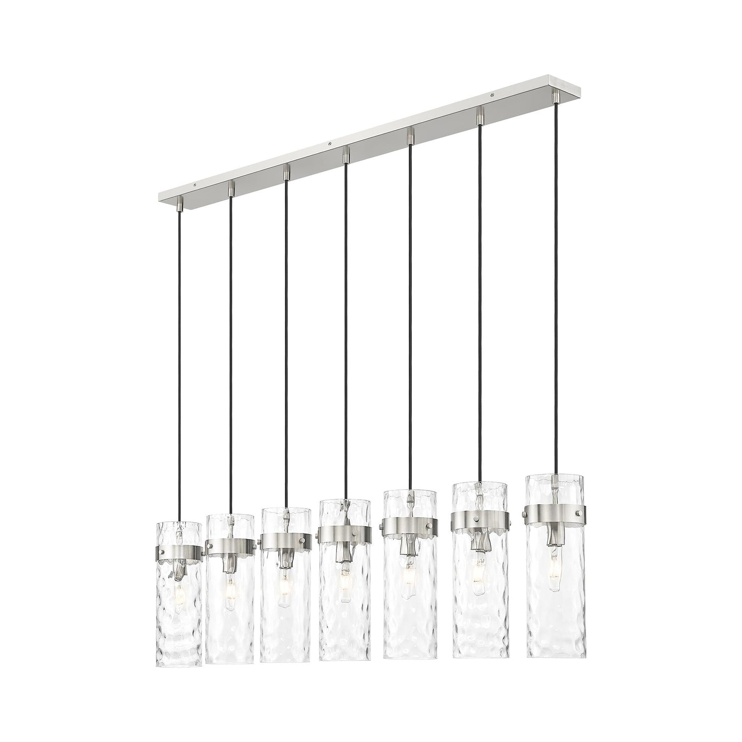 Fontaine Linear Chandelier in Brushed Nickel (7-Light).
