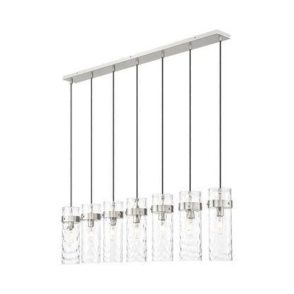 Fontaine Linear Chandelier in Brushed Nickel (7-Light).