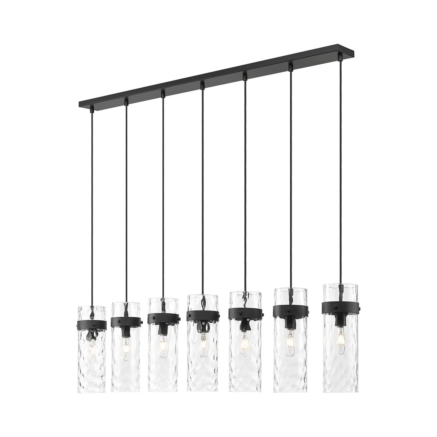 Fontaine Linear Chandelier in Matte Black (7-Light).