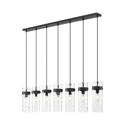 Fontaine Linear Chandelier in Matte Black (7-Light).