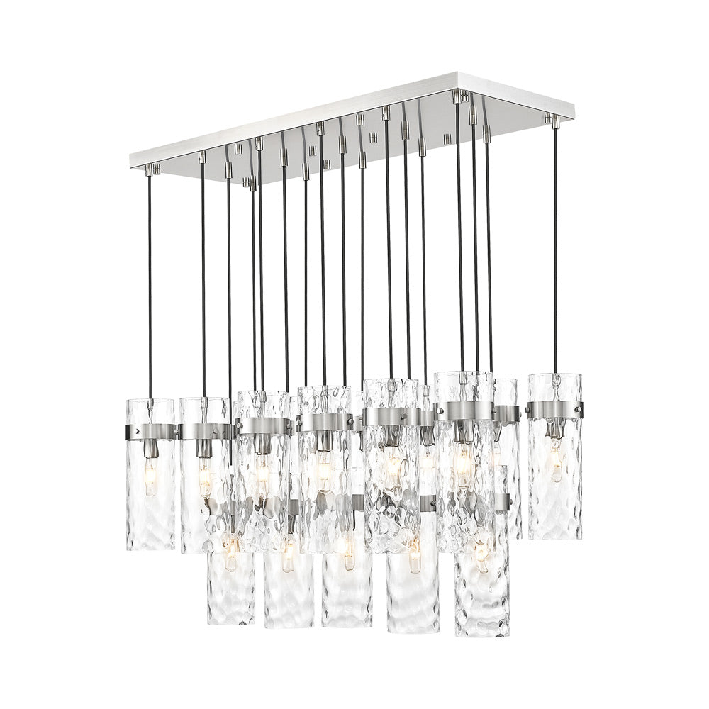 Fontaine Linear Chandelier in Brushed Nickel (17-Light).