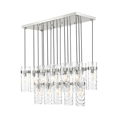 Fontaine Linear Chandelier in Brushed Nickel (17-Light).