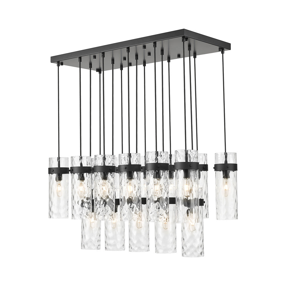 Fontaine Linear Chandelier in Matte Black (17-Light).