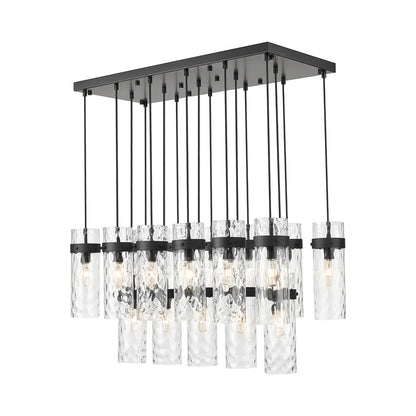Fontaine Linear Chandelier in Matte Black (17-Light).