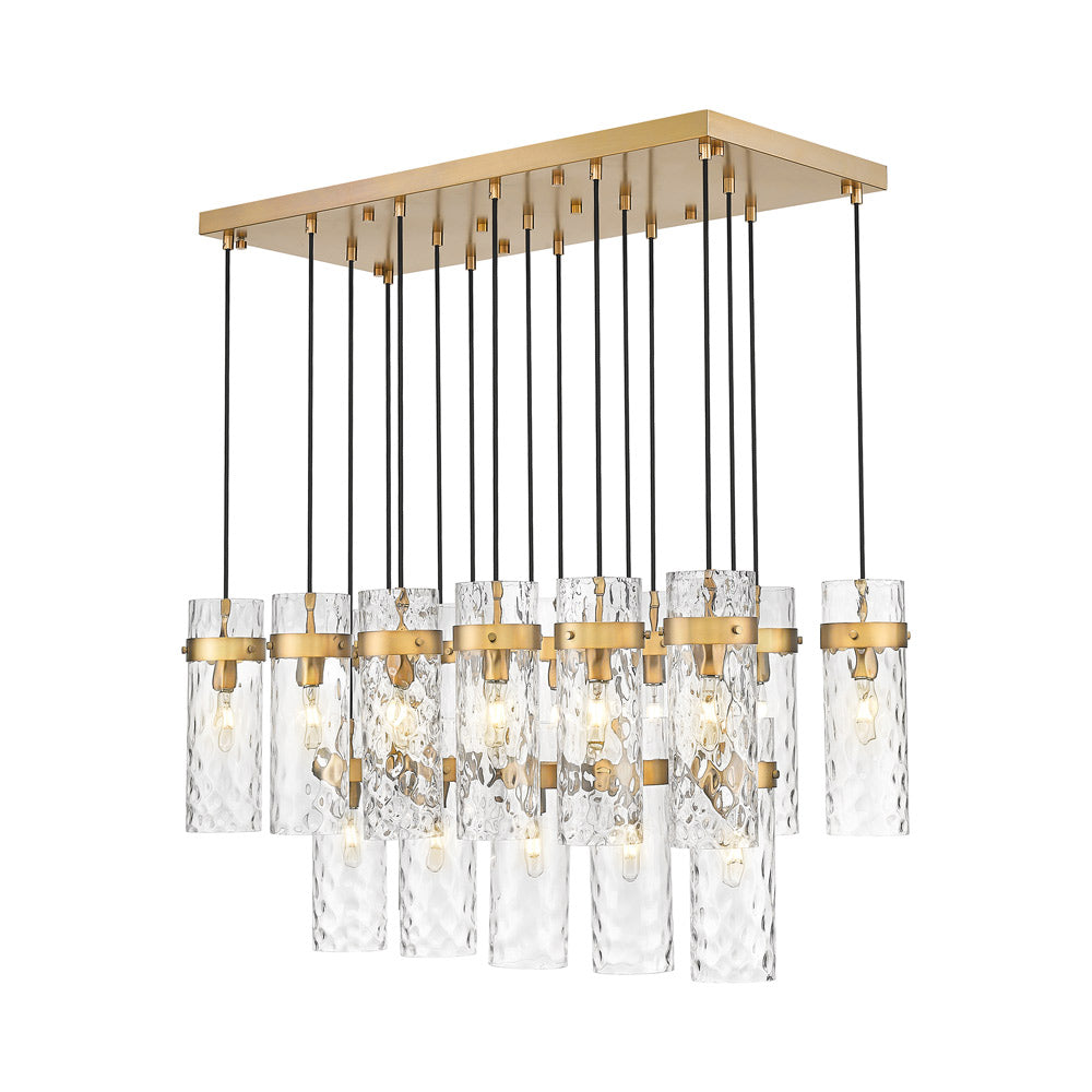 Fontaine Linear Chandelier in Rubbed Brass (17-Light).