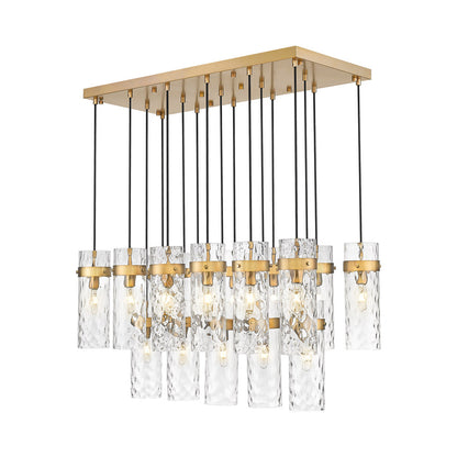 Fontaine Linear Chandelier in Rubbed Brass (17-Light).