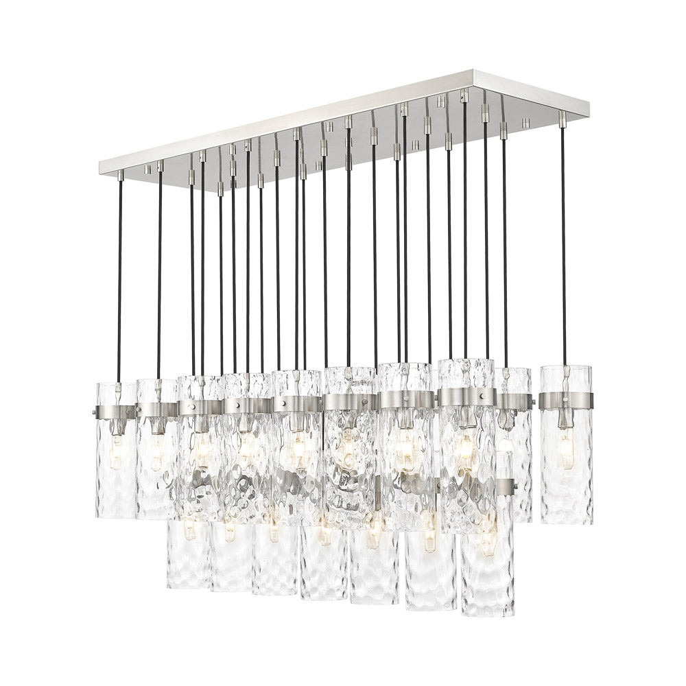 Fontaine Linear Chandelier in Brushed Nickel (23-Light).