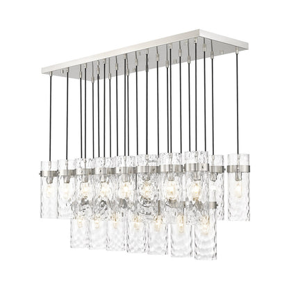 Fontaine Linear Chandelier in Brushed Nickel (23-Light).