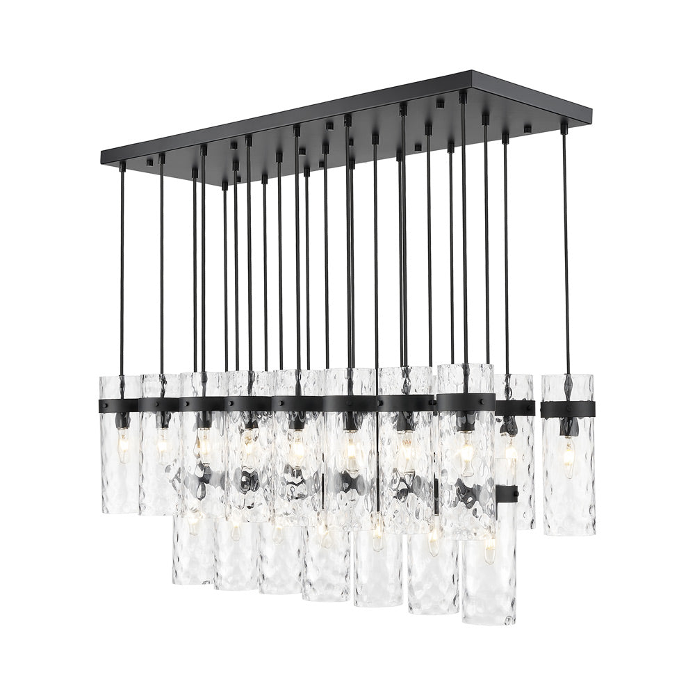 Fontaine Linear Chandelier in Matte Black (23-Light).
