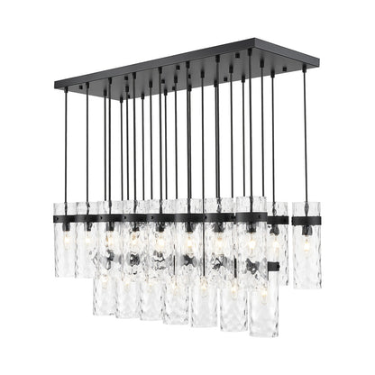 Fontaine Linear Chandelier in Matte Black (23-Light).