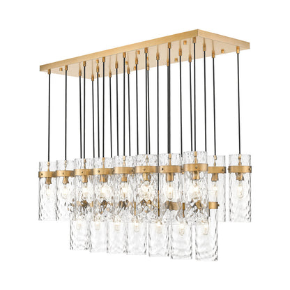 Fontaine Linear Chandelier in Rubbed Brass (23-Light).