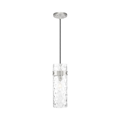 Fontaine Single Pendant Light in Brushed Nickel.