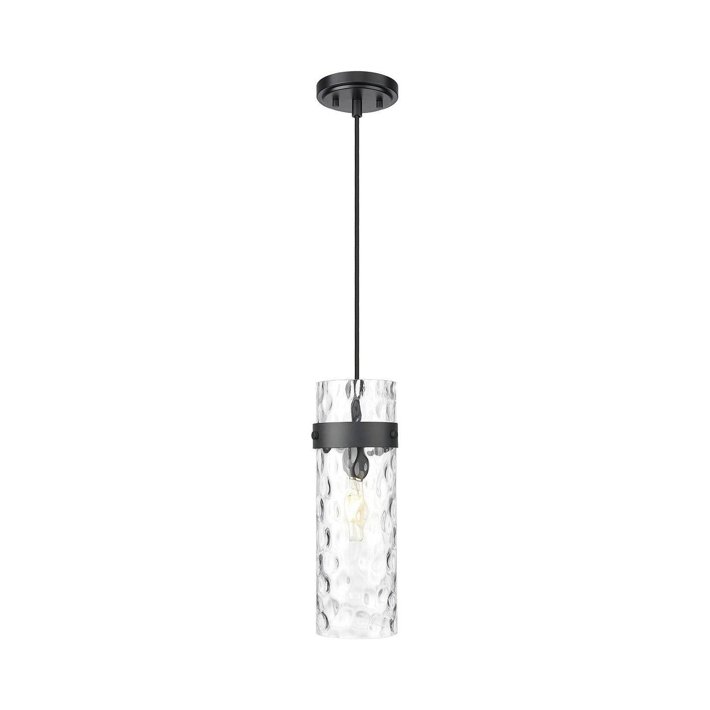 Fontaine Single Pendant Light in Matte Black.