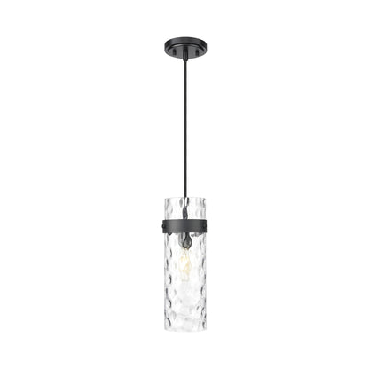 Fontaine Single Pendant Light in Matte Black.