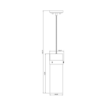 Fontaine Single Pendant Light - line drawing.