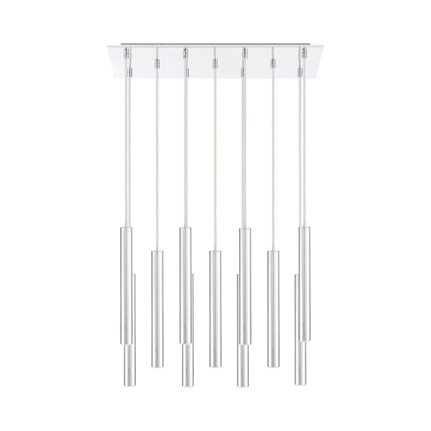 Forest LED Rectangle Chandelier in Detail.