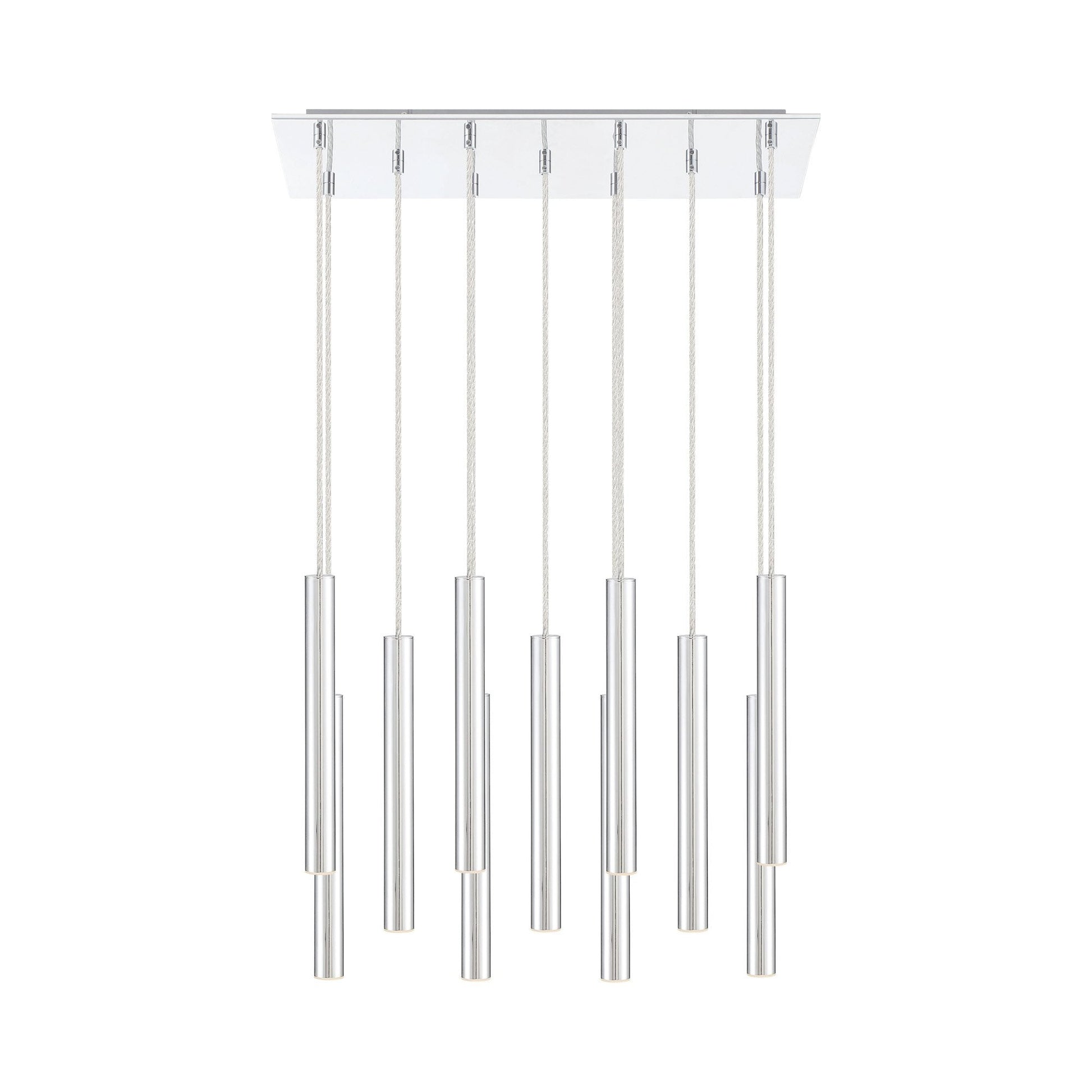 Forest LED Rectangle Chandelier in Detail.