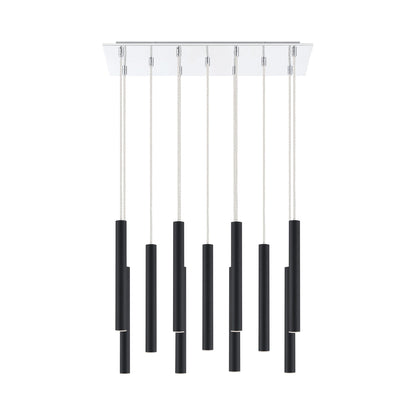 Forest LED Rectangle Chandelier in Detail.