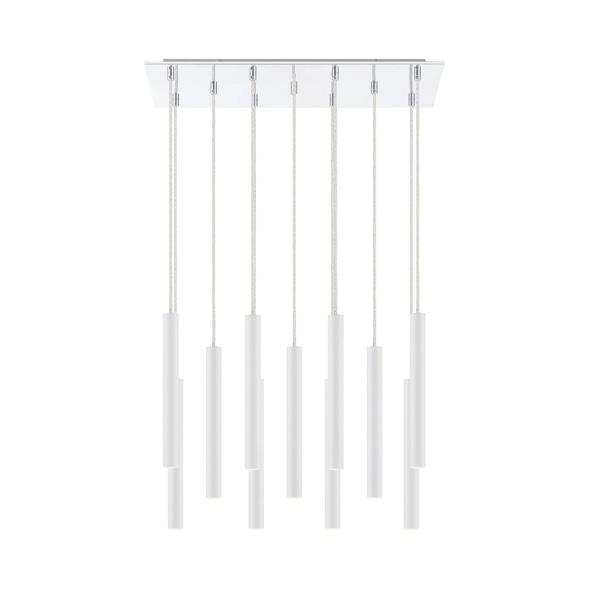 Forest LED Rectangle Chandelier in Detail.