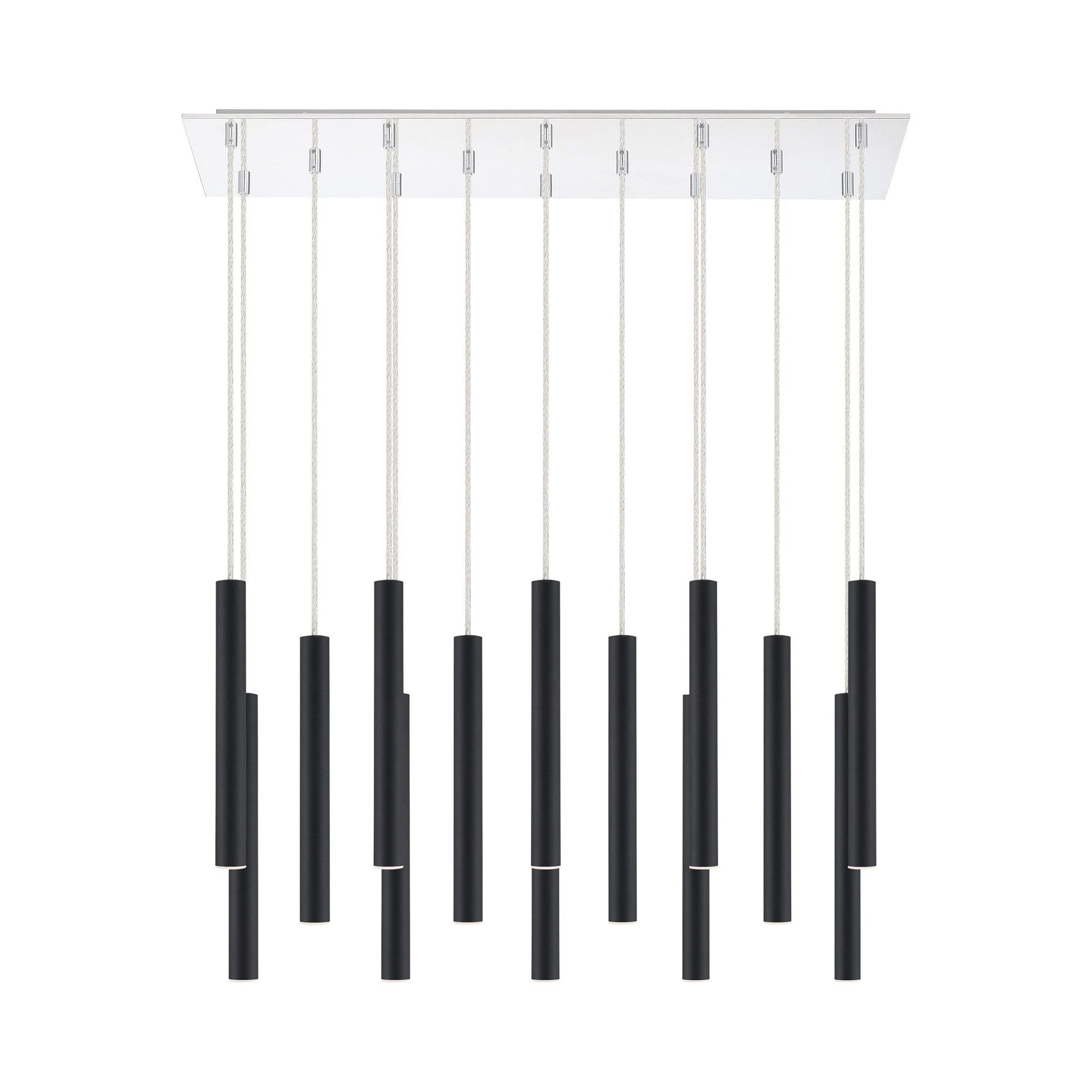 Forest LED Rectangle Chandelier in Detail.