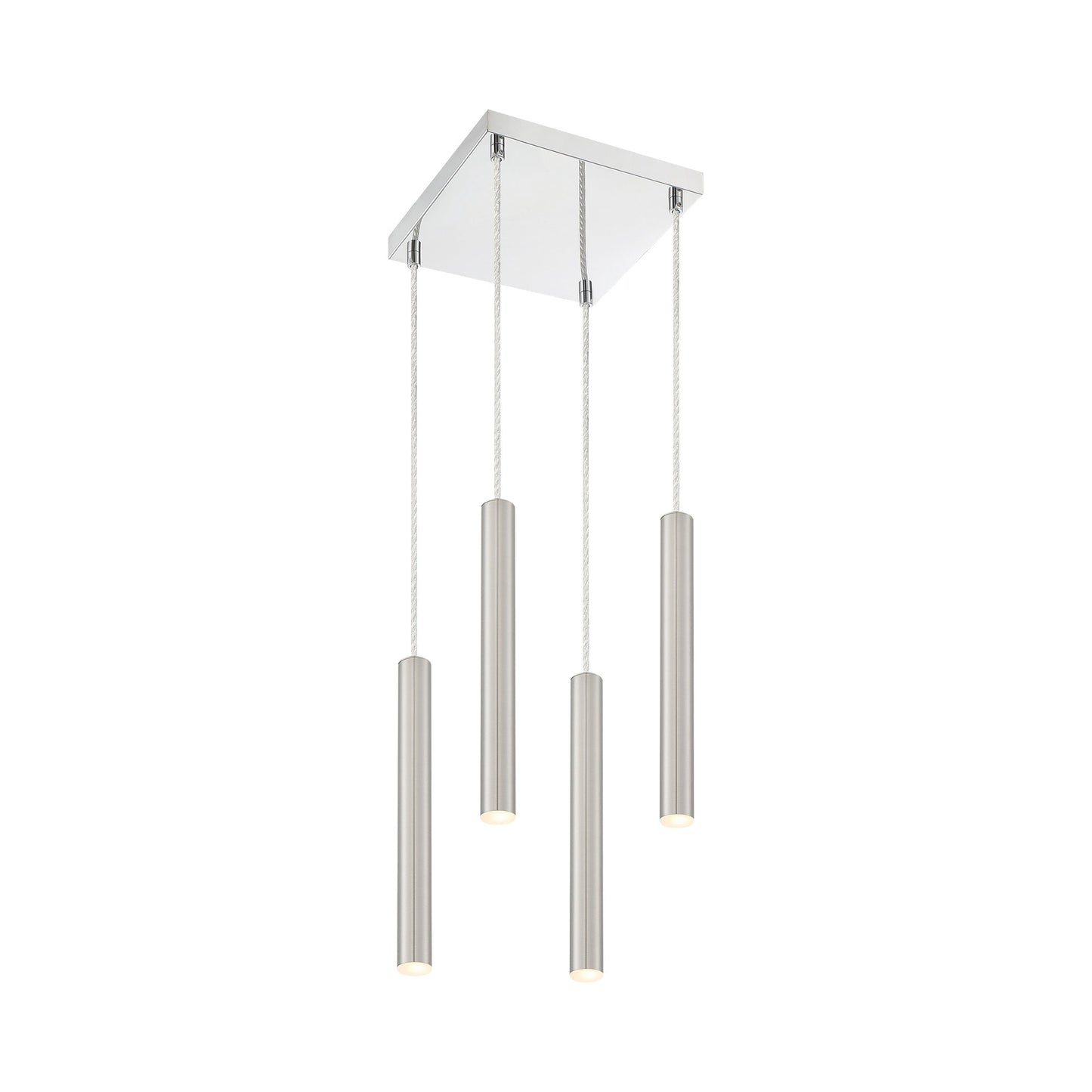 Forest LED Square Chandelier in Chrome/Brushed Nickel (4-Light/12-Inch).
