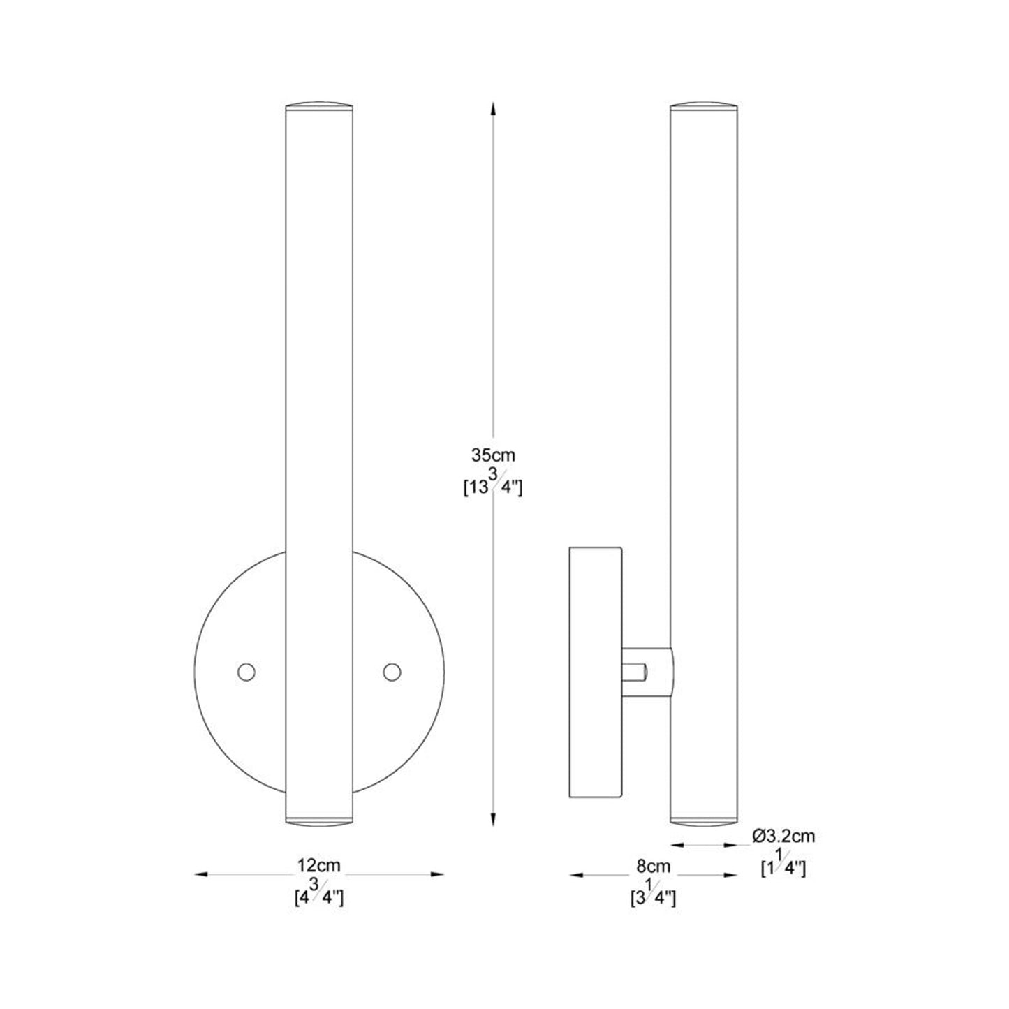 Forest LED Wall Light - line drawing.