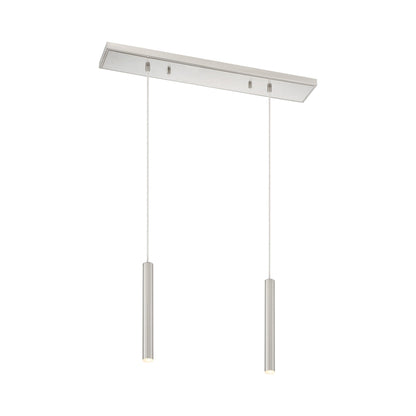 Forest Linear LED Chandelier in Brushed Nickel (2-Light/12-Inch).