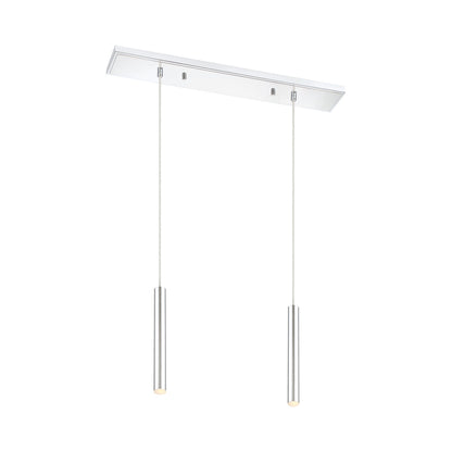 Forest Linear LED Chandelier in Chrome (2-Light/12-Inch).