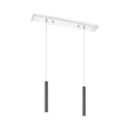 Forest Linear LED Chandelier in Chrome/Pearl Black (2-Light/12-Inch).