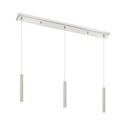 Forest Linear LED Chandelier in Brushed Nickel (3-Light/12-Inch).