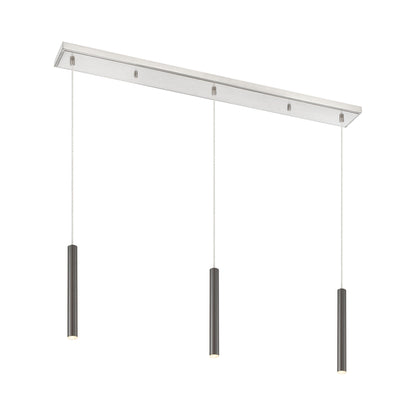 Forest Linear LED Chandelier in Brushed Nickel/Pearl Black (3-Light/12-Inch).