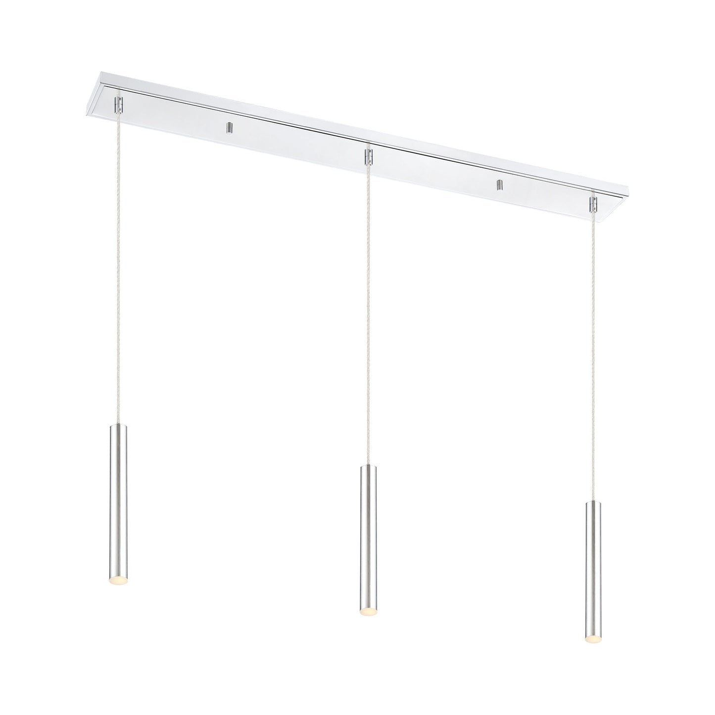 Forest Linear LED Chandelier in Chrome (3-Light/12-Inch).