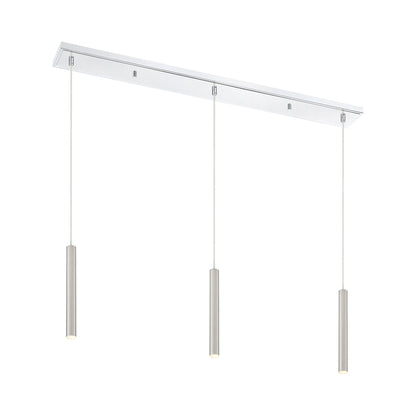 Forest Linear LED Chandelier in Chrome/Brushed Nickel (3-Light/12-Inch).