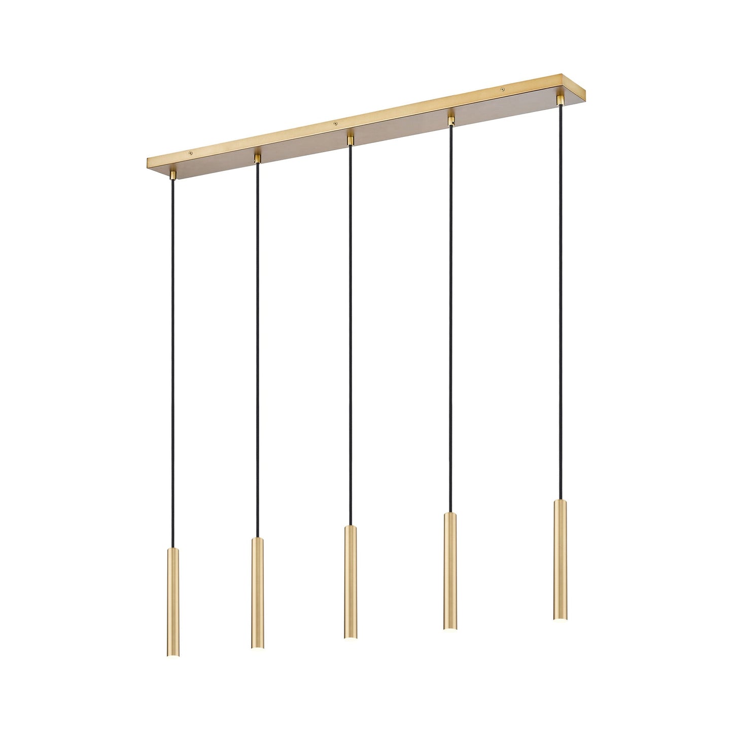 Forest Linear LED Chandelier in Modern Gold (5-Light/12-Inch).