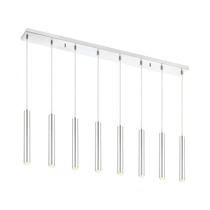 Forest Linear LED Chandelier in Chrome (8-Light/12-Inch).