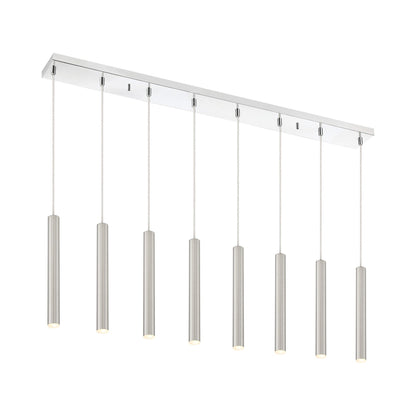 Forest Linear LED Chandelier in Chrome/Brushed Nickel (8-Light/12-Inch).