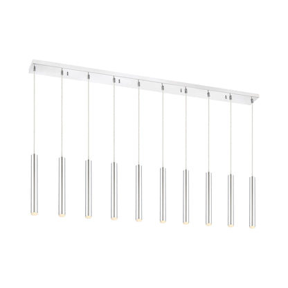 Forest Linear LED Chandelier in Chrome (10-Light/12-Inch).