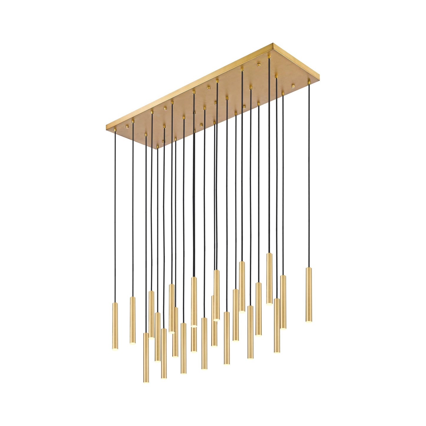 Forest Linear LED Chandelier in Modern Gold (23-Light/12-Inch).