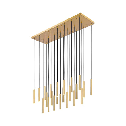 Forest Linear LED Chandelier in Modern Gold (23-Light/12-Inch).