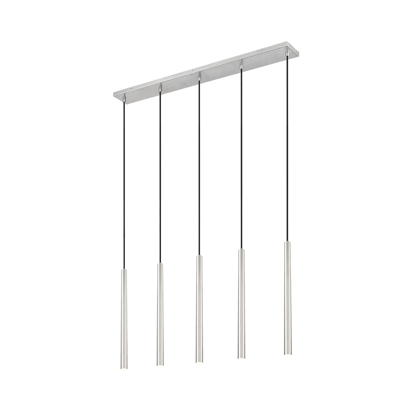 Forest Linear LED Chandelier in Brushed Nickel (5-Light/23.9-Inch).