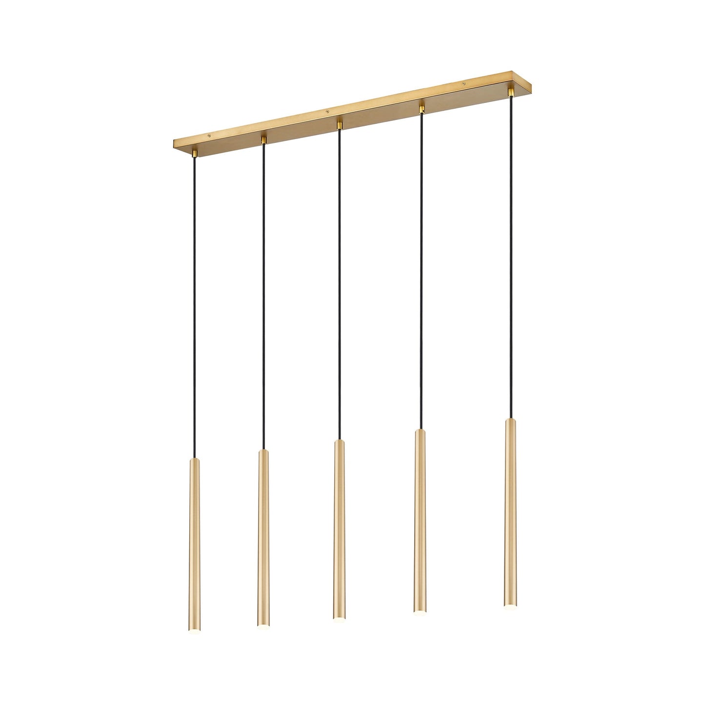 Forest Linear LED Chandelier in Modern Gold (5-Light/23.9-Inch).