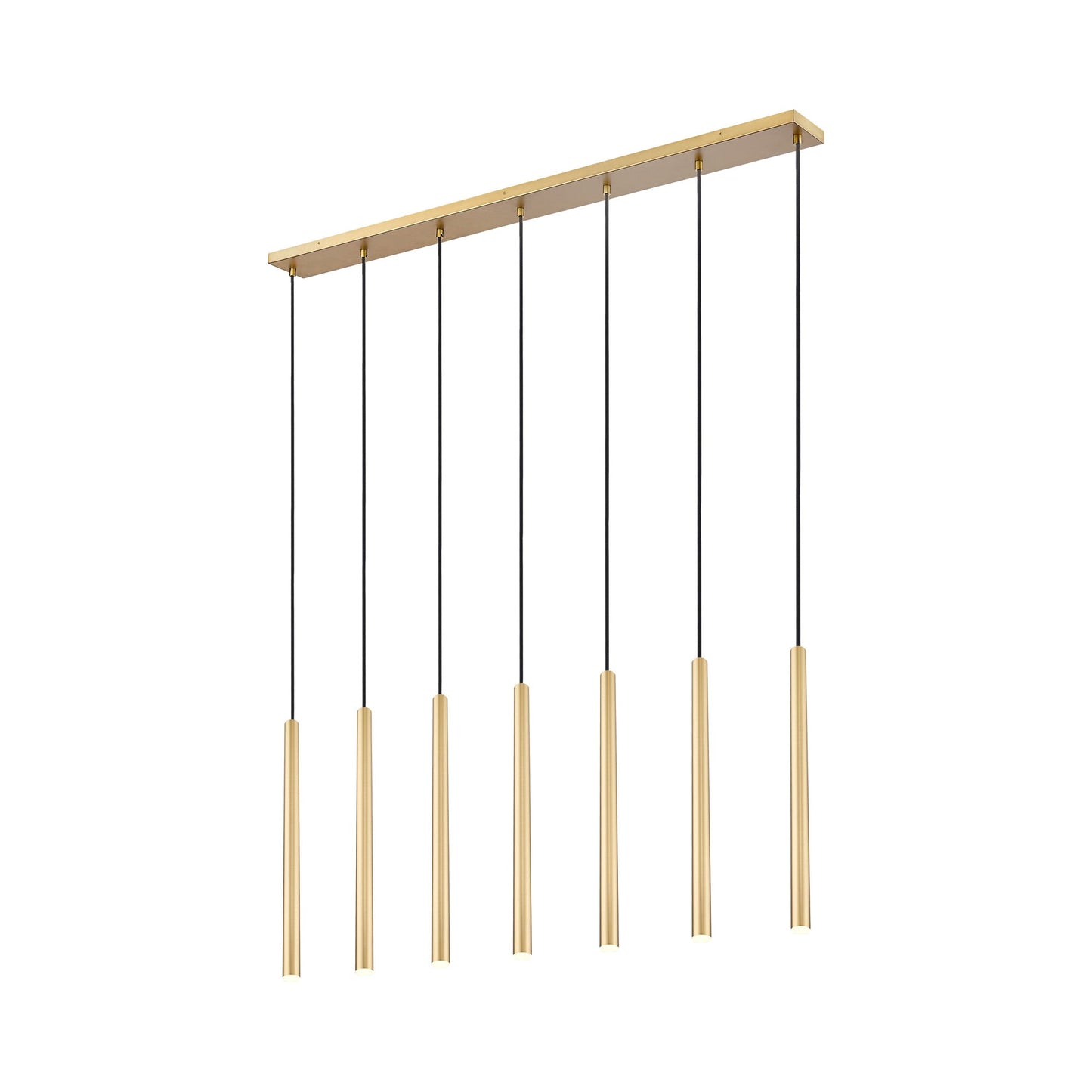 Forest Linear LED Chandelier in Modern Gold (7-Light/23.9-Inch).