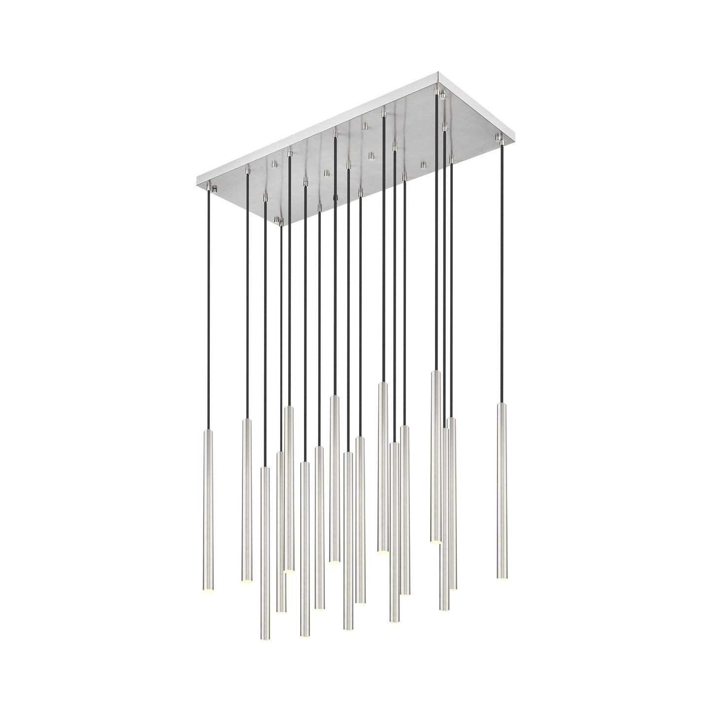Forest Linear LED Chandelier in Brushed Nickel (17-Light/23.9-Inch).