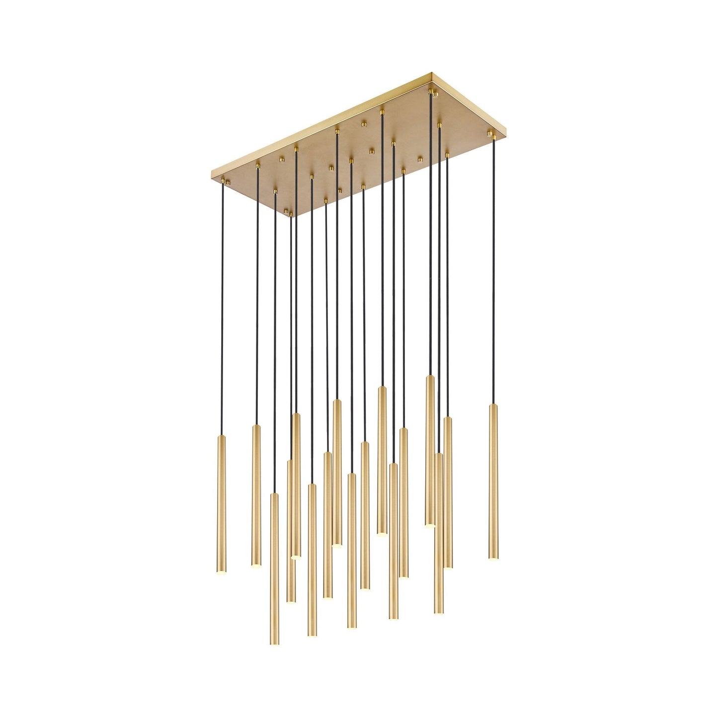Forest Linear LED Chandelier in Modern Gold (17-Light/23.9-Inch).