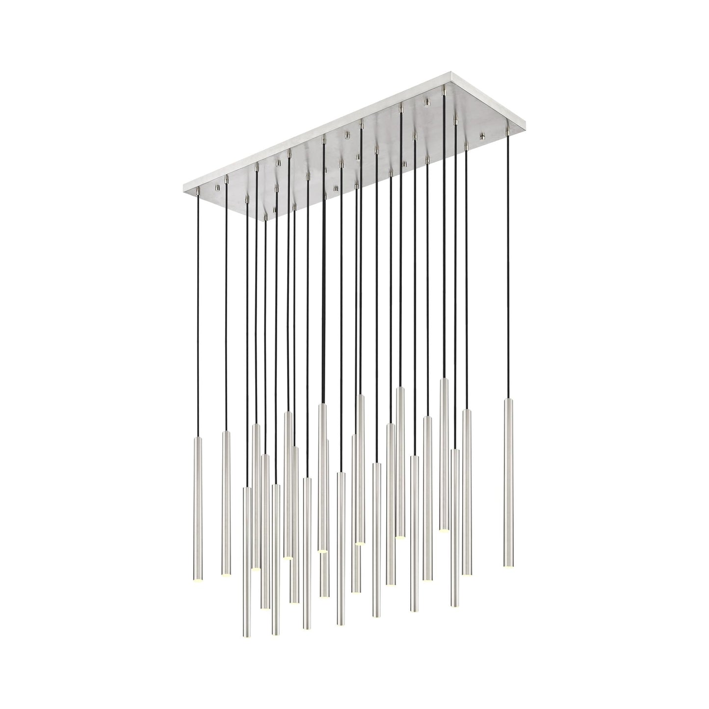 Forest Linear LED Chandelier in Brushed Nickel (23-Light/23.9-Inch).