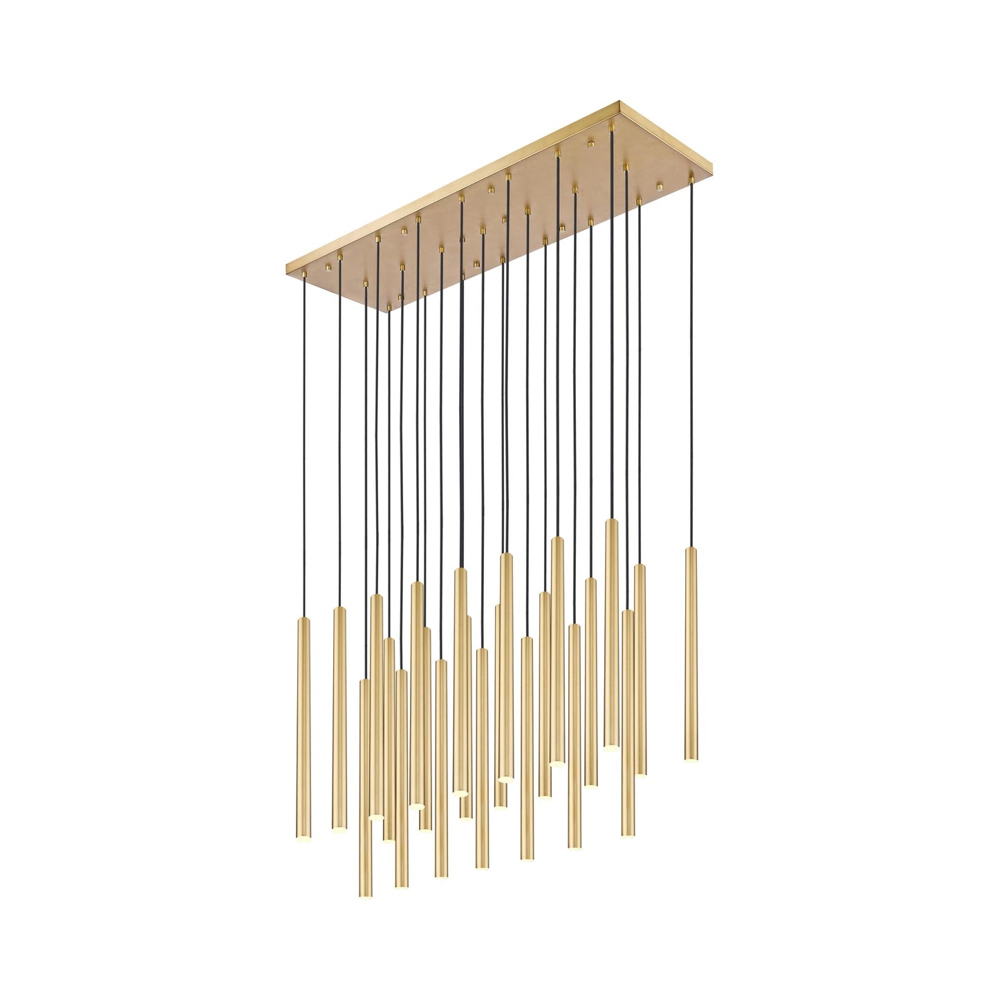 Forest Linear LED Chandelier in Modern Gold (23-Light/23.9-Inch).